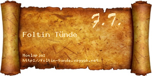 Foltin Tünde névjegykártya
